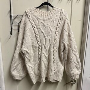 H&M Cream Cable Knit Sweater XXL